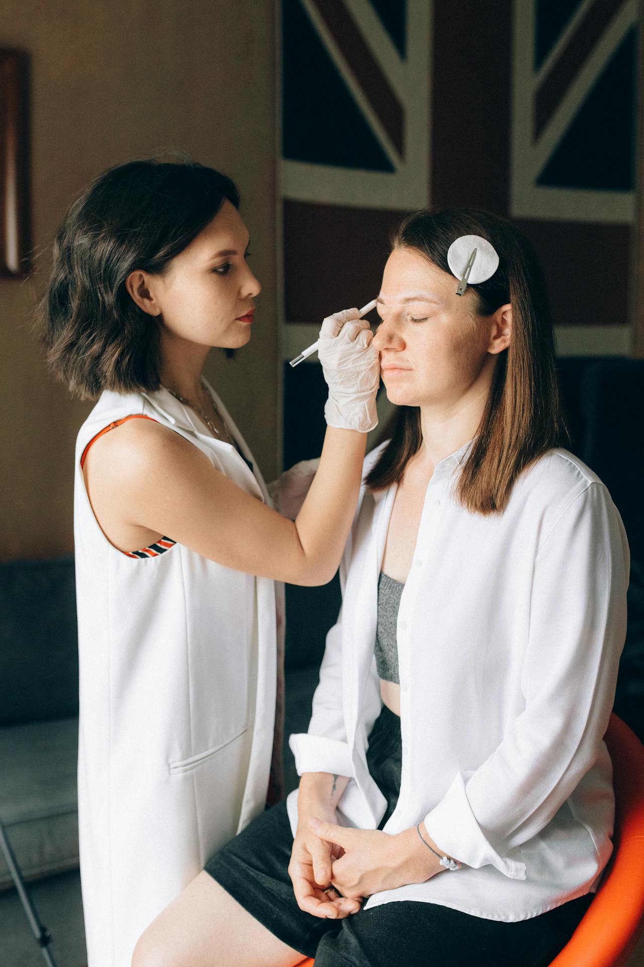 Makeup artist working